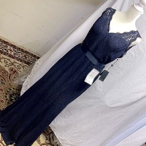 NEW Adrianna papell sleeveless gown with illusion